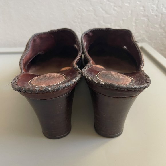 Clarks Brown Artisan Collection Women's Leather Clogs Slip-Ons US 9.5M Mules - Picture 7 of 10